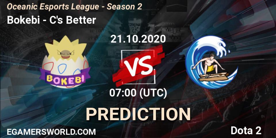 Prognoza Bokebi - C's Better. 21.10.2020 at 07:06, Dota 2, Oceanic Esports League - Season 2
