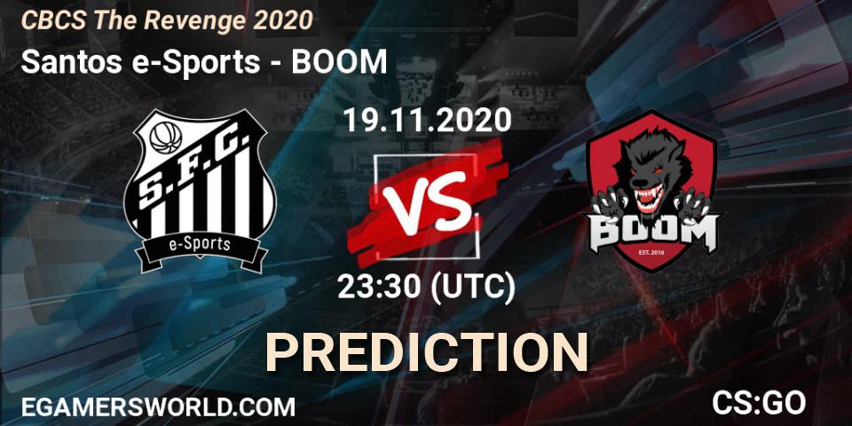 Prognoza Santos e-Sports - BOOM. 19.11.2020 at 23:30, Counter-Strike (CS2), CBCS The Revenge 2020