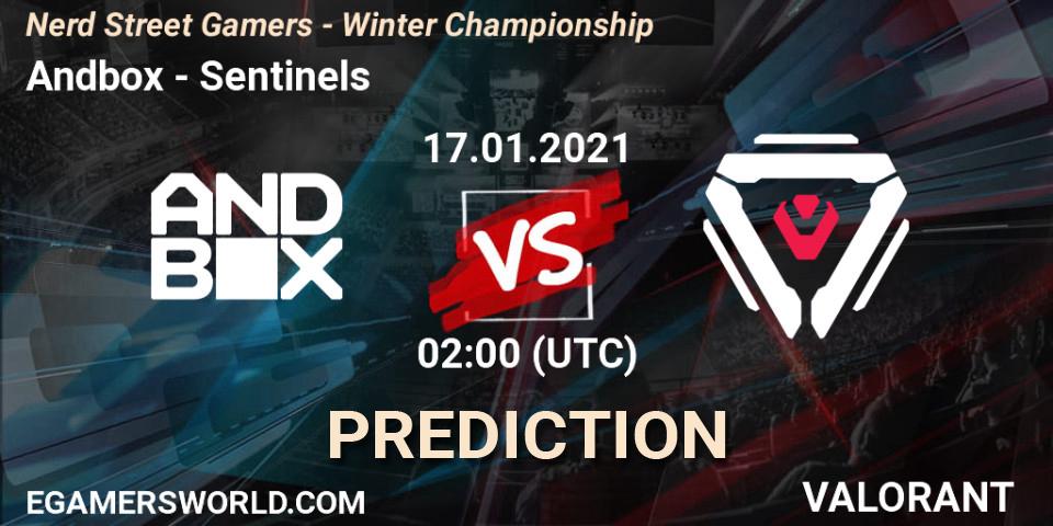 Prognoza Andbox - Sentinels. 17.01.2021 at 00:30, VALORANT, Nerd Street Gamers - Winter Championship