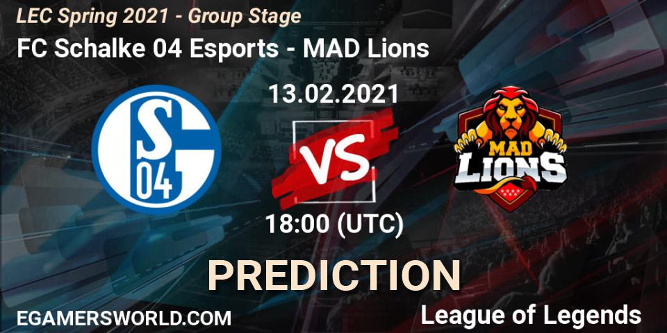Prognoza FC Schalke 04 Esports - MAD Lions. 13.02.2021 at 18:00, LoL, LEC Spring 2021 - Group Stage