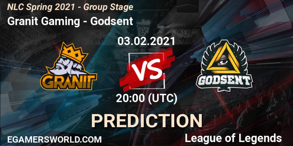 Prognoza Granit Gaming - Godsent. 03.02.2021 at 20:15, LoL, NLC Spring 2021 - Group Stage