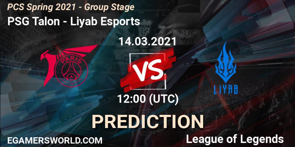 Prognoza PSG Talon - Liyab Esports. 14.03.2021 at 12:00, LoL, PCS Spring 2021 - Group Stage