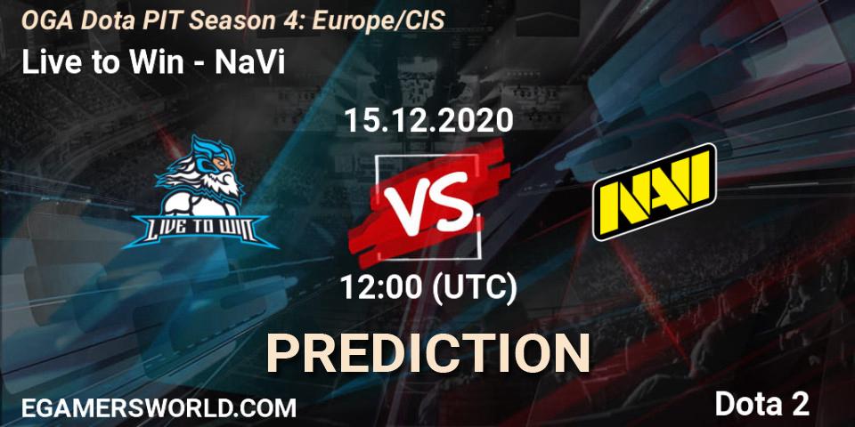 Prognoza Live to Win - NaVi. 15.12.2020 at 12:21, Dota 2, OGA Dota PIT Season 4: Europe/CIS