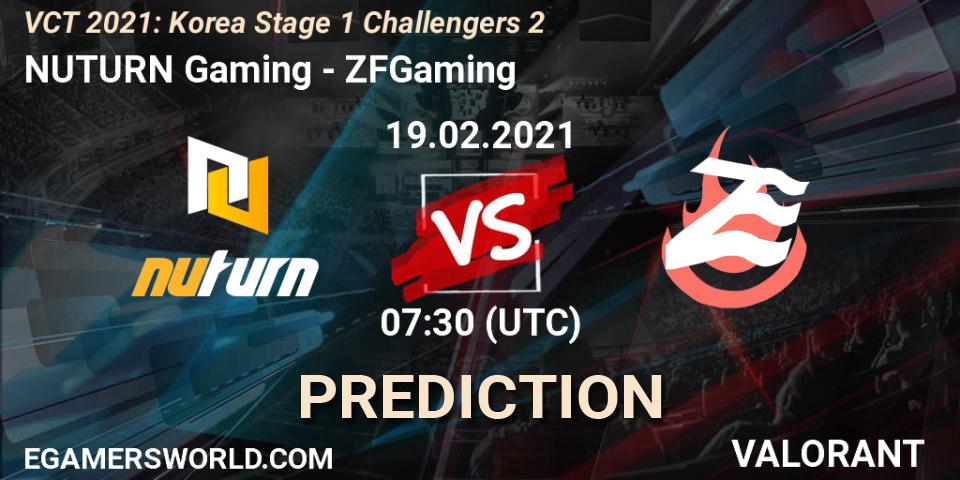 Prognoza NUTURN Gaming - ZFGaming. 19.02.2021 at 11:30, VALORANT, VCT 2021: Korea Stage 1 Challengers 2