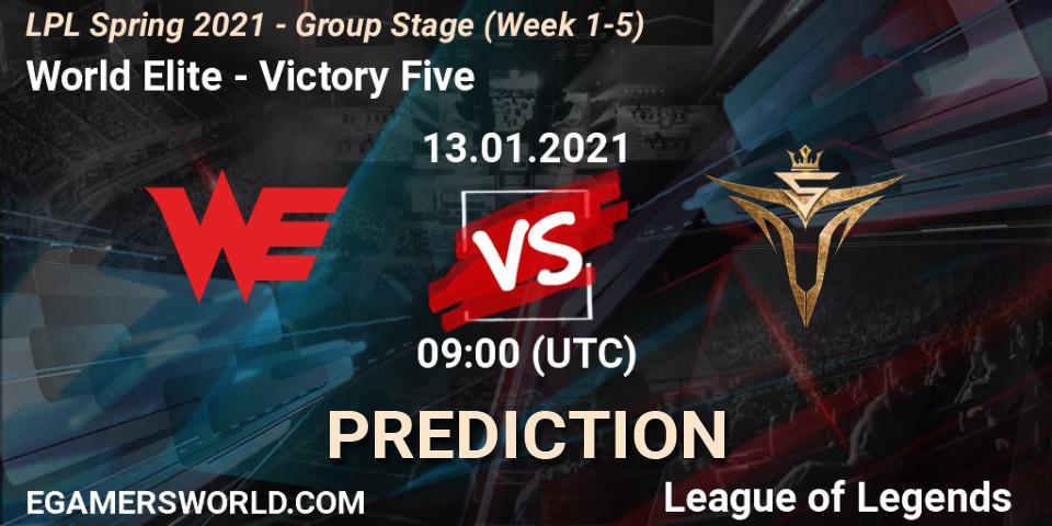 Prognoza World Elite - Victory Five. 13.01.2021 at 09:00, LoL, LPL Spring 2021 - Group Stage (Week 1-5)