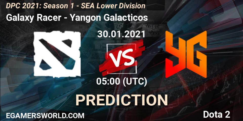 Prognoza Galaxy Racer - Yangon Galacticos. 30.01.2021 at 05:01, Dota 2, DPC 2021: Season 1 - SEA Lower Division