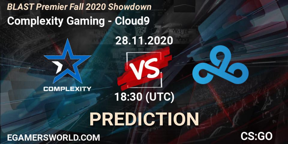 Prognoza Complexity Gaming - Cloud9. 28.11.2020 at 17:50, Counter-Strike (CS2), BLAST Premier Fall 2020 Showdown