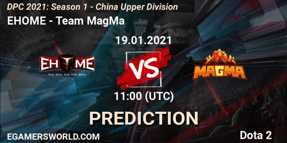 Prognoza EHOME - Team MagMa. 19.01.2021 at 11:36, Dota 2, DPC 2021: Season 1 - China Upper Division