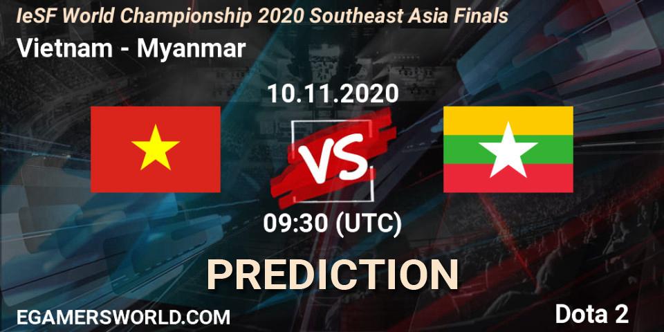 Prognoza Vietnam - Myanmar. 10.11.2020 at 09:25, Dota 2, IeSF World Championship 2020 Southeast Asia Finals