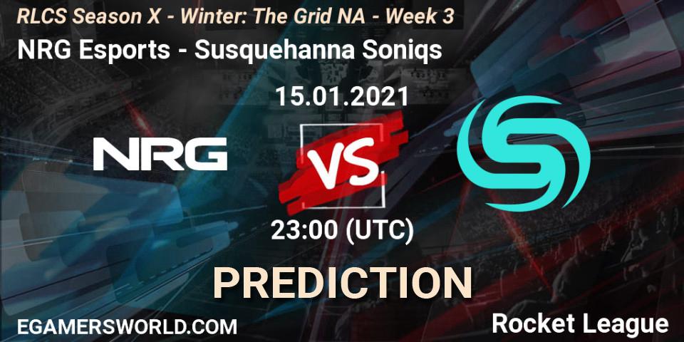 Prognoza NRG Esports - Susquehanna Soniqs. 15.01.2021 at 23:00, Rocket League, RLCS Season X - Winter: The Grid NA - Week 3