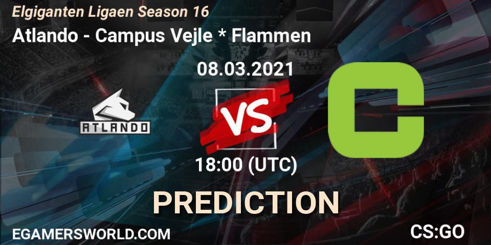 Prognoza Atlando - Campus Vejle * Flammen. 08.03.2021 at 18:00, Counter-Strike (CS2), Elgiganten Ligaen Season 16