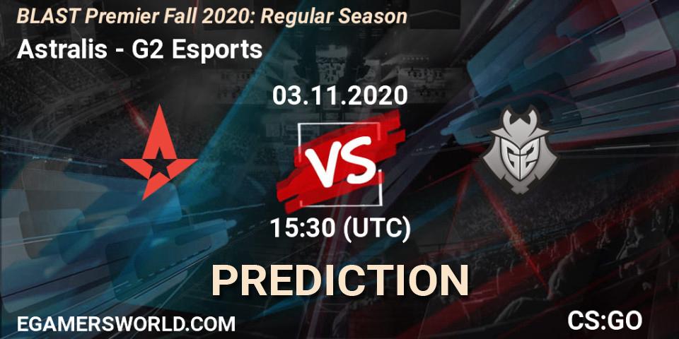 Prognoza Astralis - G2 Esports. 03.11.2020 at 15:30, Counter-Strike (CS2), BLAST Premier Fall 2020: Regular Season