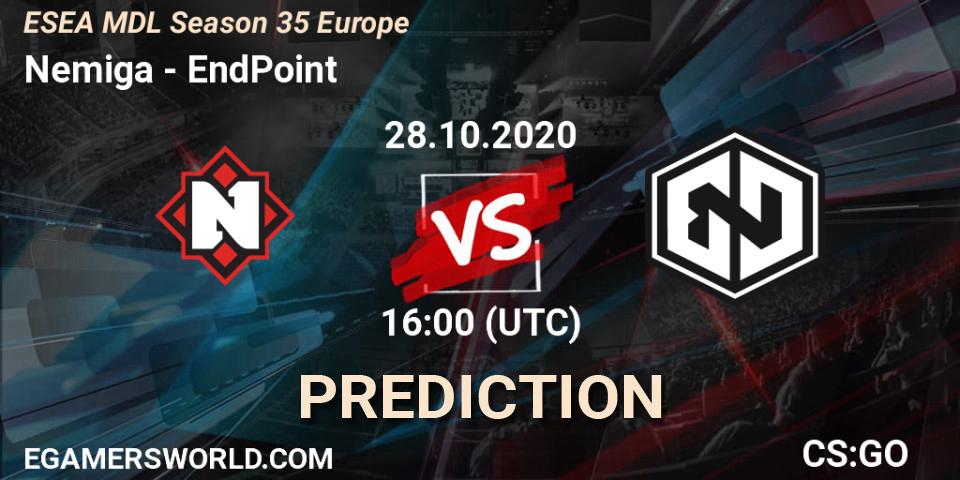 Prognoza Nemiga - EndPoint. 28.10.2020 at 16:00, Counter-Strike (CS2), ESEA MDL Season 35 Europe