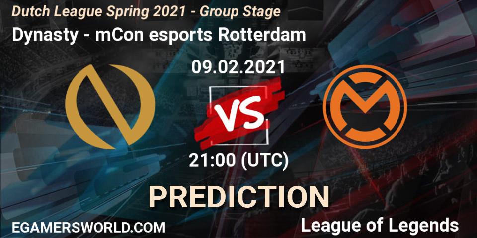 Prognoza Dynasty - mCon esports Rotterdam. 09.02.2021 at 21:00, LoL, Dutch League Spring 2021 - Group Stage