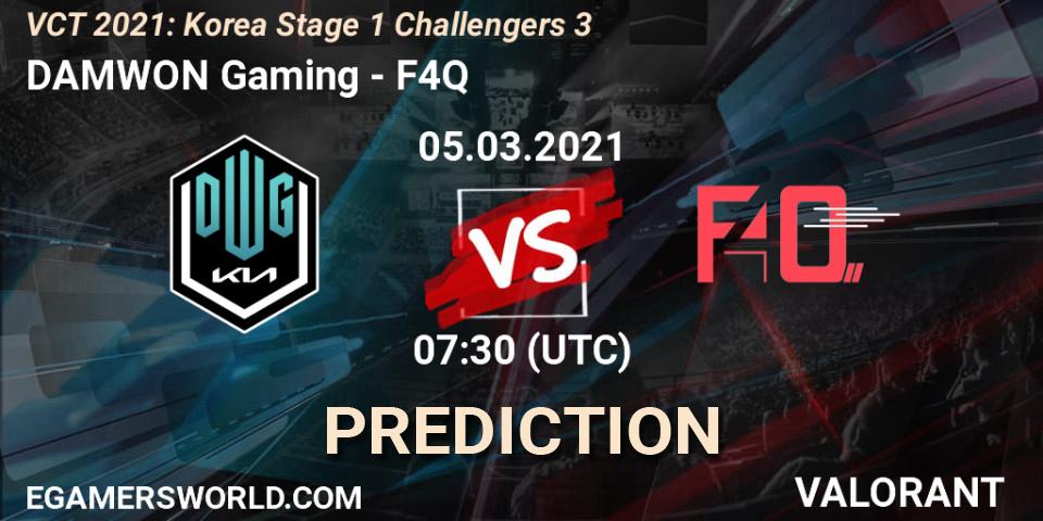 Prognoza DAMWON Gaming - F4Q. 05.03.2021 at 07:30, VALORANT, VCT 2021: Korea Stage 1 Challengers 3