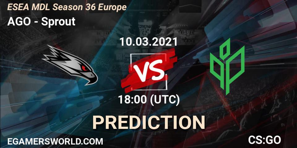 Prognoza AGO - Sprout. 14.03.21, CS2 (CS:GO), MDL ESEA Season 36: Europe - Premier division