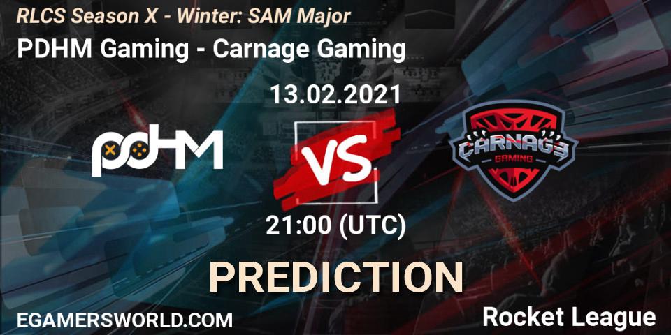 Prognoza PDHM Gaming - Carnage Gaming. 13.02.2021 at 21:00, Rocket League, RLCS Season X - Winter: SAM Major