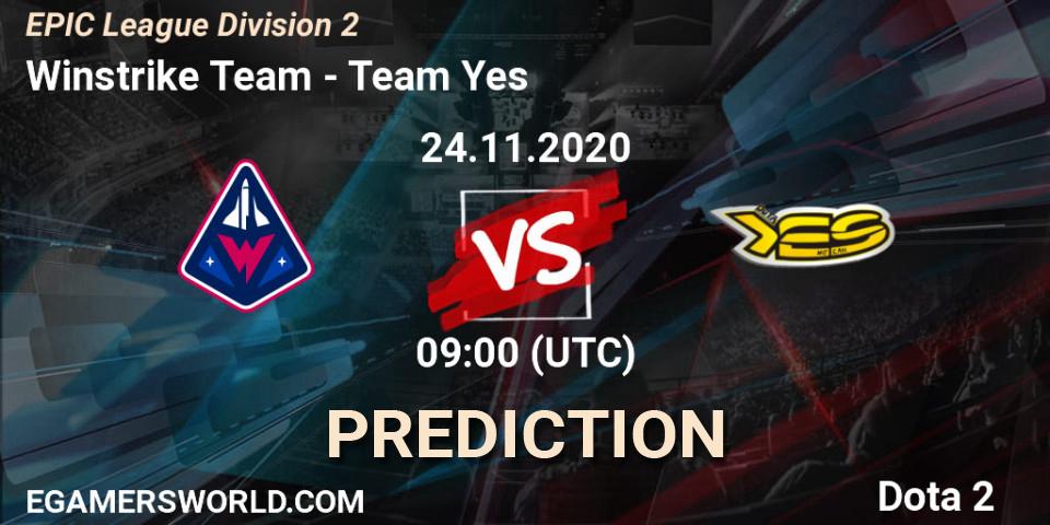 Prognoza Winstrike Team - Team Yes. 24.11.20, Dota 2, EPIC League Division 2