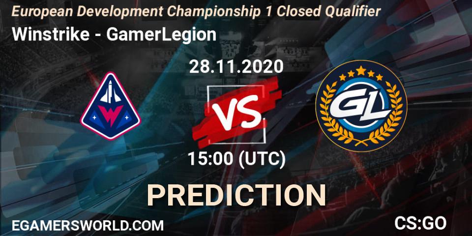 Prognoza Winstrike - GamerLegion. 28.11.20, CS2 (CS:GO), European Development Championship 1 Closed Qualifier
