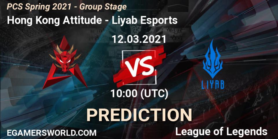 Prognoza Hong Kong Attitude - Liyab Esports. 12.03.2021 at 10:00, LoL, PCS Spring 2021 - Group Stage