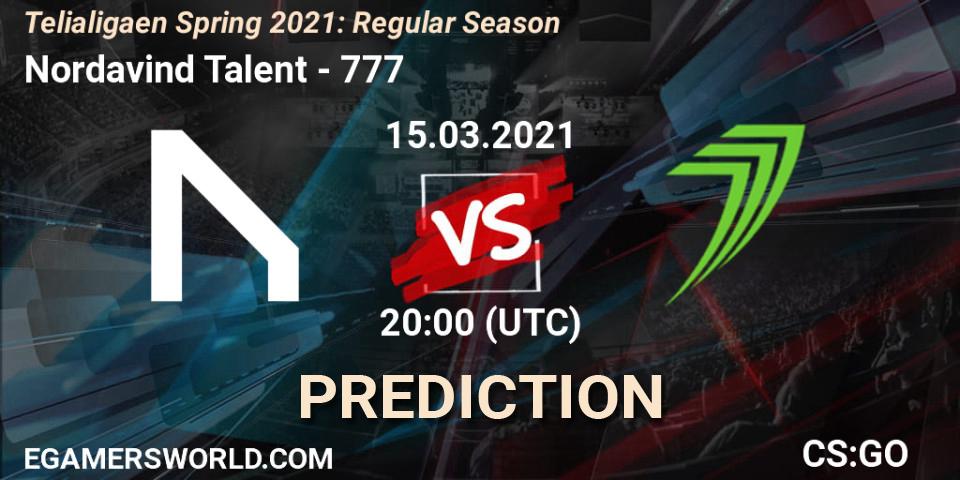 Prognoza Nordavind Talent - 777. 15.03.2021 at 20:00, Counter-Strike (CS2), Telialigaen Spring 2021: Regular Season