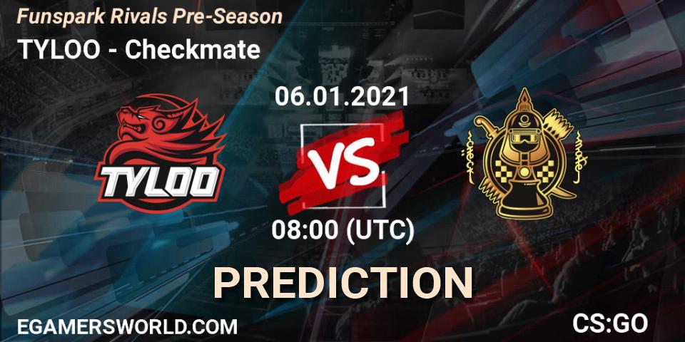 Prognoza TYLOO - Checkmate. 06.01.2021 at 08:00, Counter-Strike (CS2), Funspark Rivals Pre-Season