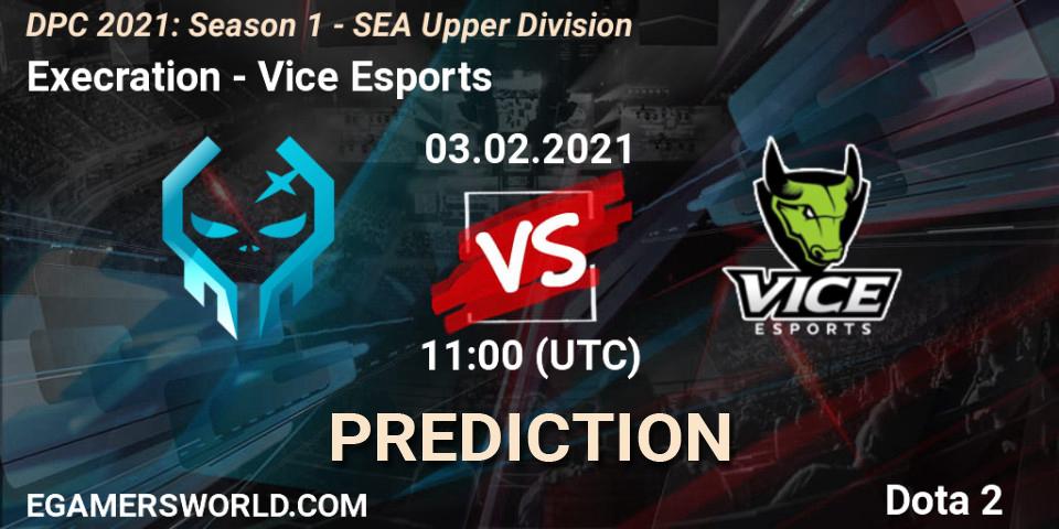 Prognoza Execration - Vice Esports. 03.02.2021 at 12:21, Dota 2, DPC 2021: Season 1 - SEA Upper Division