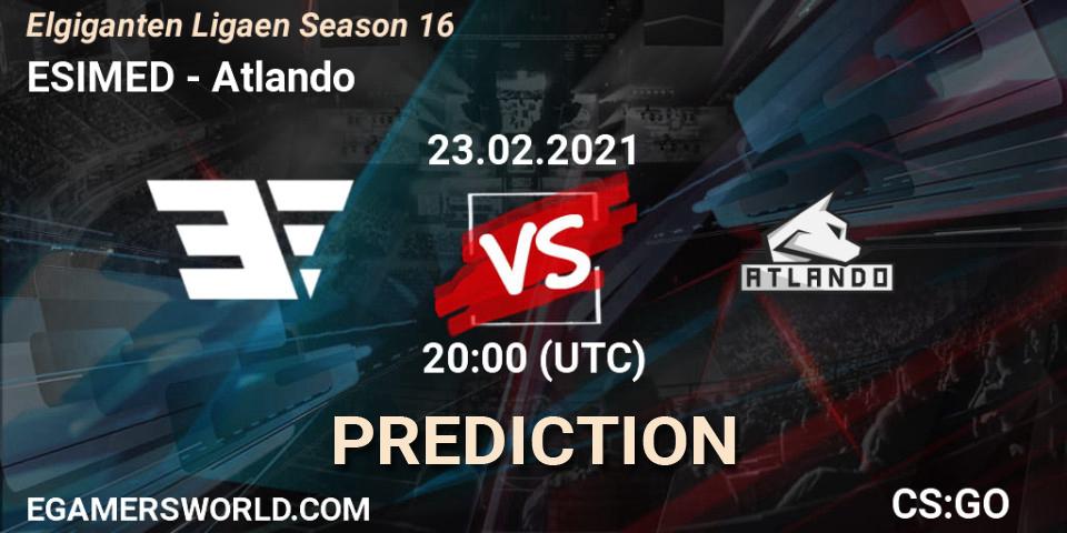 Prognoza ESIMED - Atlando. 23.02.2021 at 20:00, Counter-Strike (CS2), Elgiganten Ligaen Season 16