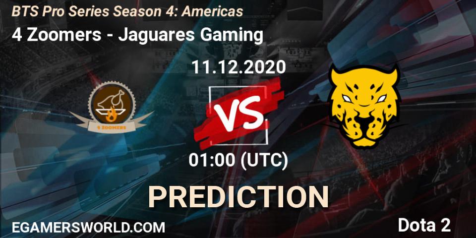 Prognoza 4 Zoomers - Jaguares Gaming. 10.12.2020 at 23:38, Dota 2, BTS Pro Series Season 4: Americas