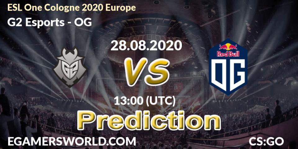 Prognoza G2 Esports - OG. 28.08.2020 at 13:00, Counter-Strike (CS2), ESL One Cologne 2020 Europe