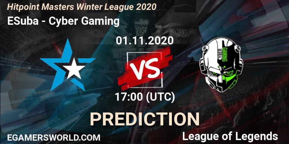 Prognoza ESuba - Cyber Gaming. 01.11.2020 at 17:00, LoL, Hitpoint Masters Winter League 2020