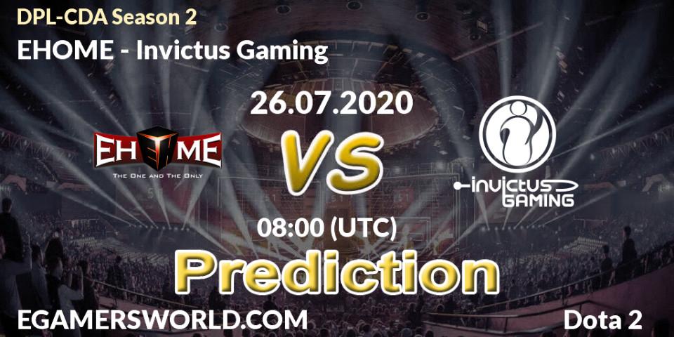 Prognoza EHOME - Invictus Gaming. 26.07.2020 at 08:00, Dota 2, DPL-CDA Professional League Season 2