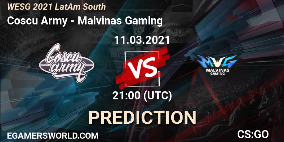 Prognoza Coscu Army - Malvinas Gaming. 11.03.2021 at 21:00, Counter-Strike (CS2), WESG 2021 LatAm South