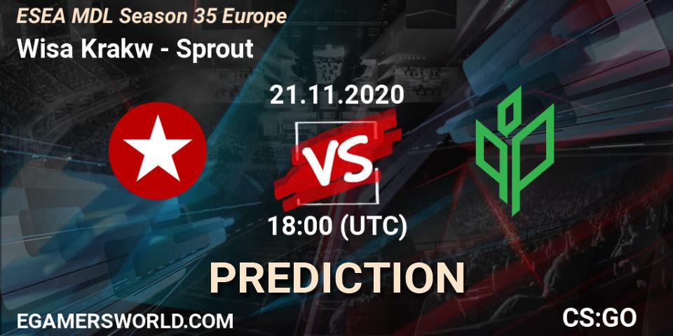 Prognoza Wisła Kraków - Sprout. 21.11.2020 at 14:00, Counter-Strike (CS2), ESEA MDL Season 35 Europe