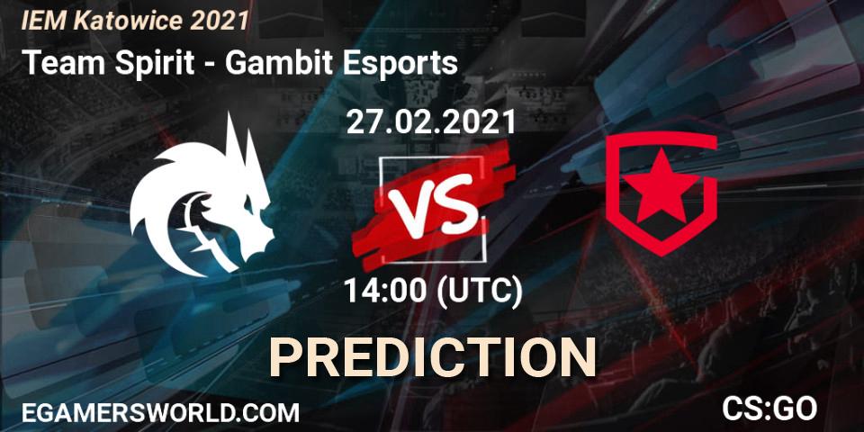 Prognoza Team Spirit - Gambit Esports. 27.02.21, CS2 (CS:GO), IEM Katowice 2021