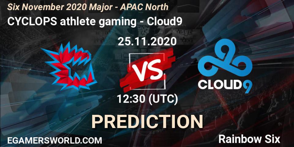 Prognoza CYCLOPS athlete gaming - Cloud9. 25.11.2020 at 09:00, Rainbow Six, Six November 2020 Major - APAC North