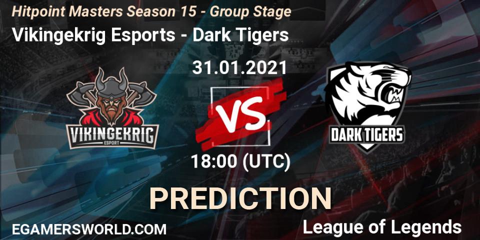 Prognoza Vikingekrig Esports - Dark Tigers. 31.01.2021 at 18:00, LoL, Hitpoint Masters Season 15 - Group Stage