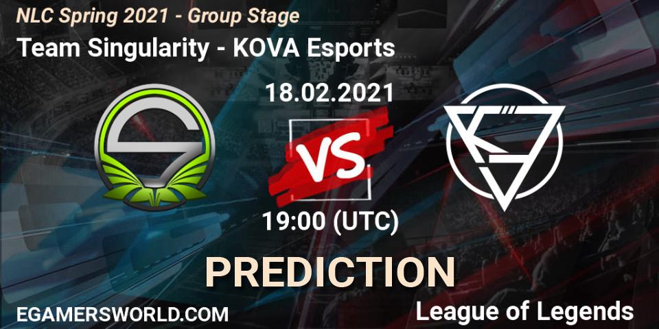 Prognoza Team Singularity - KOVA Esports. 18.02.2021 at 19:00, LoL, NLC Spring 2021 - Group Stage