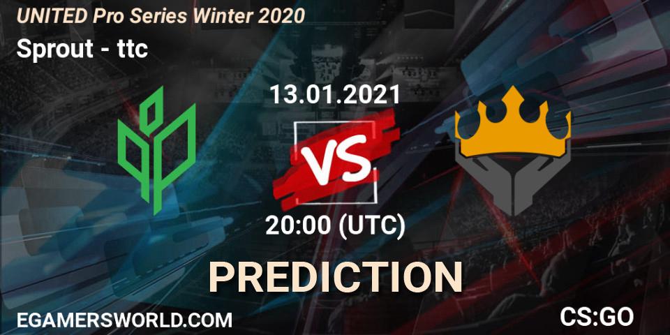 Prognoza Sprout - ttc. 13.01.2021 at 20:00, Counter-Strike (CS2), UNITED Pro Series Winter 2020