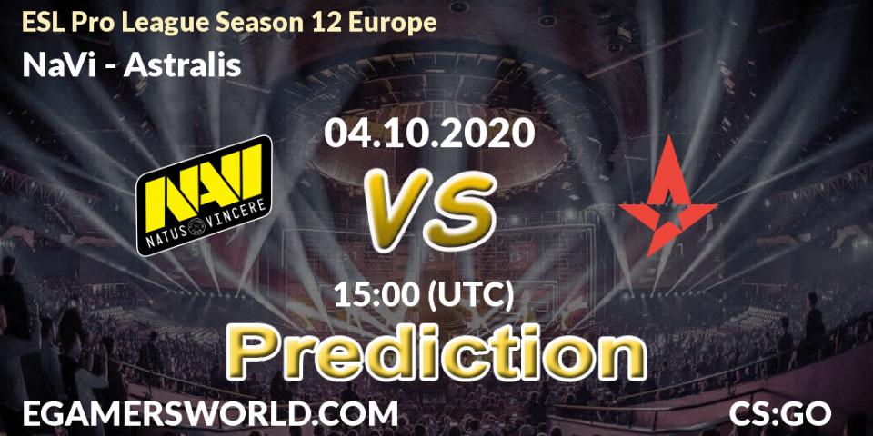 Prognoza NaVi - Astralis. 04.10.2020 at 15:00, Counter-Strike (CS2), ESL Pro League Season 12 Europe
