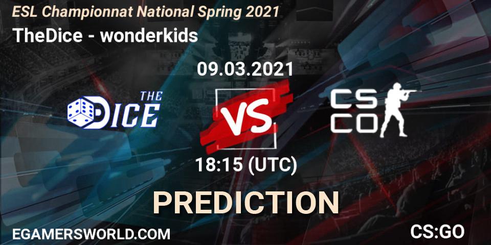 Prognoza TheDice - wonderkids. 09.03.2021 at 19:30, Counter-Strike (CS2), ESL Championnat National Spring 2021