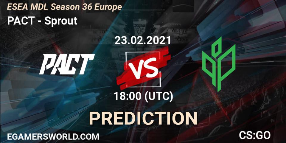 Prognoza PACT - Sprout. 12.03.2021 at 18:05, Counter-Strike (CS2), MDL ESEA Season 36: Europe - Premier division