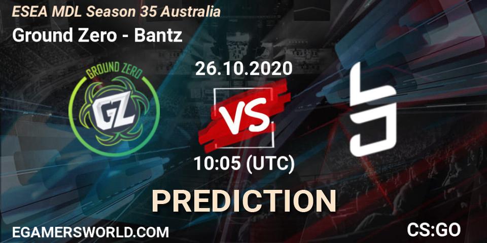 Prognoza Ground Zero - Bantz. 27.10.2020 at 08:05, Counter-Strike (CS2), ESEA MDL Season 35 Australia