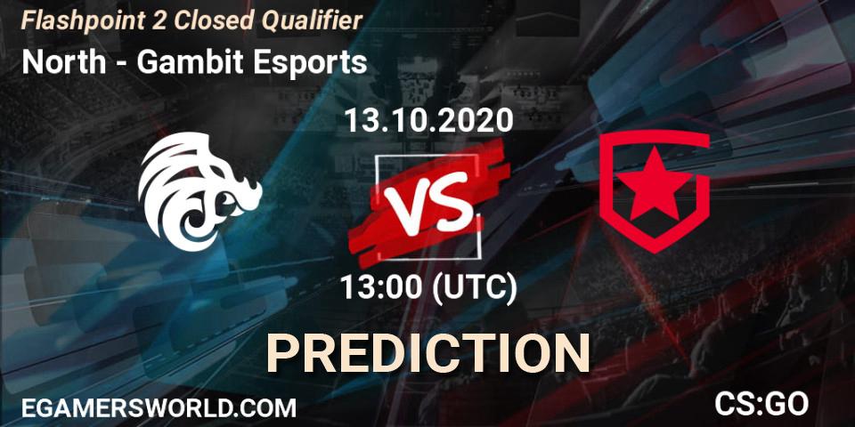 Prognoza North - Gambit Esports. 13.10.2020 at 13:10, Counter-Strike (CS2), Flashpoint 2 Closed Qualifier