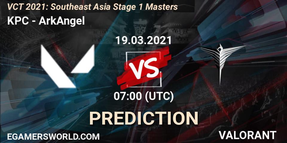Prognoza KPC - ArkAngel. 19.03.2021 at 07:00, VALORANT, VCT 2021: Southeast Asia Stage 1 Masters