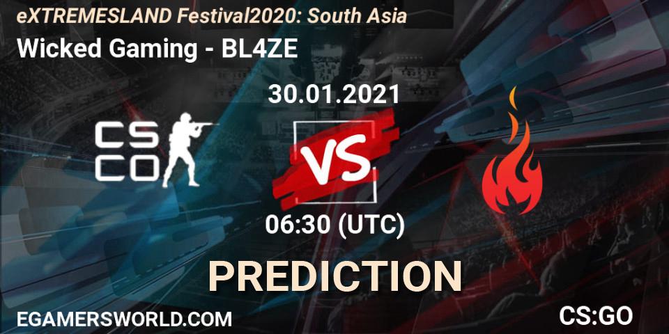 Prognoza Wicked Gaming - BL4ZE. 30.01.2021 at 06:30, Counter-Strike (CS2), eXTREMESLAND Festival 2020: South Asia