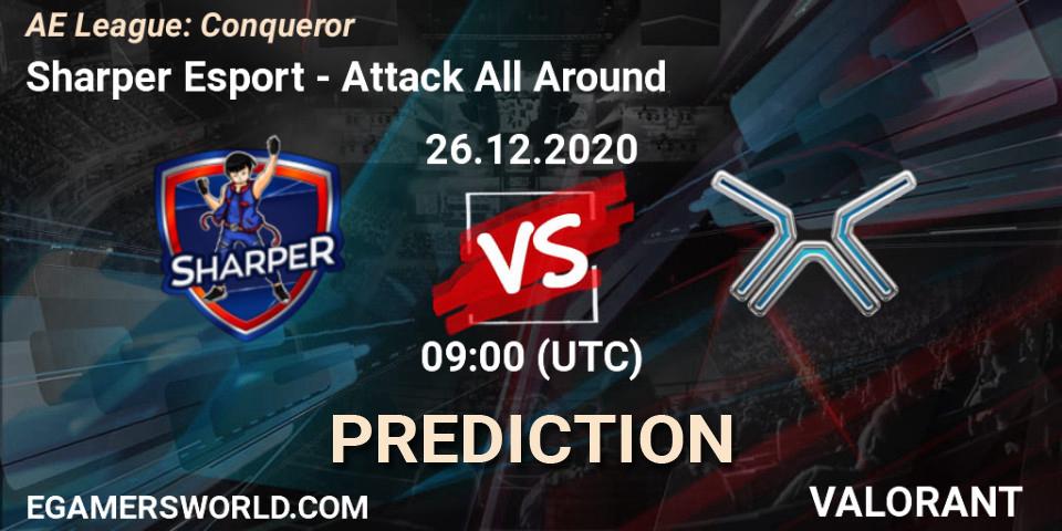 Prognoza Sharper Esport - Attack All Around. 26.12.2020 at 09:00, VALORANT, AE League: Conqueror