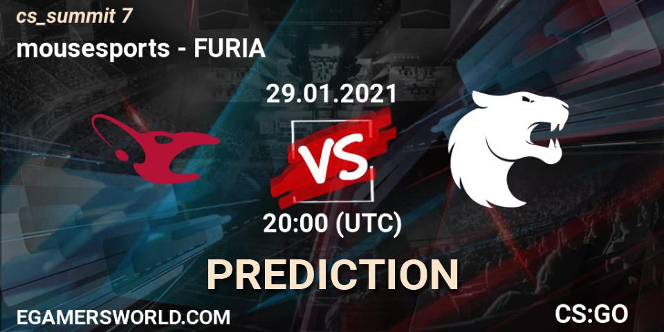 Prognoza mousesports - FURIA. 29.01.2021 at 20:15, Counter-Strike (CS2), cs_summit 7