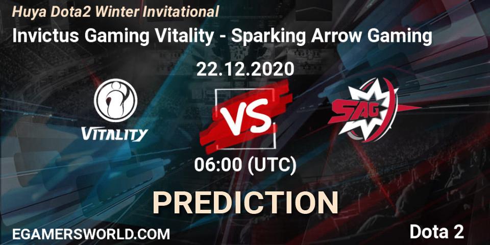 Prognoza Invictus Gaming Vitality - Sparking Arrow Gaming. 22.12.2020 at 06:08, Dota 2, Huya Dota2 Winter Invitational