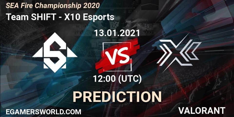 Prognoza Team SHIFT - X10 Esports. 13.01.2021 at 12:00, VALORANT, SEA Fire Championship 2020